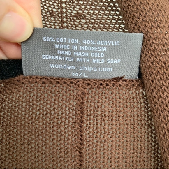 Wooden Ships Brown Cardigan Size M/L - Picture 3 of 9